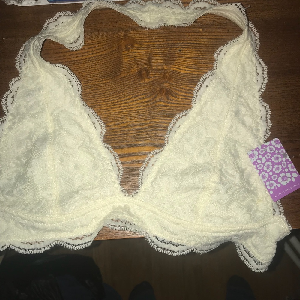 White lace halter bralette